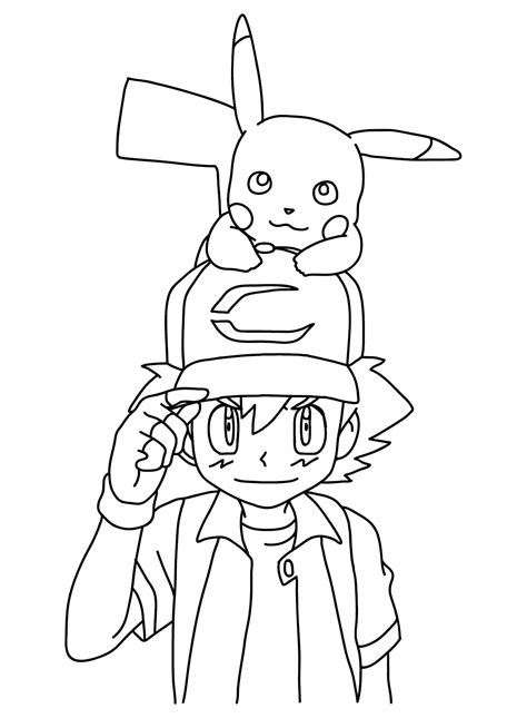 ash and pikachu coloring pages|Ash Ketchum Coloring Pages